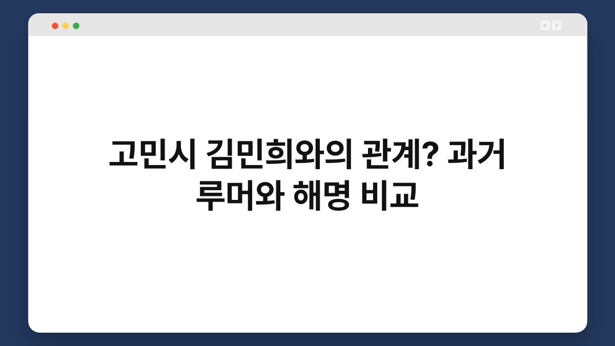 고민시 김민희와의 관계? 과거 루머와 해명 비교