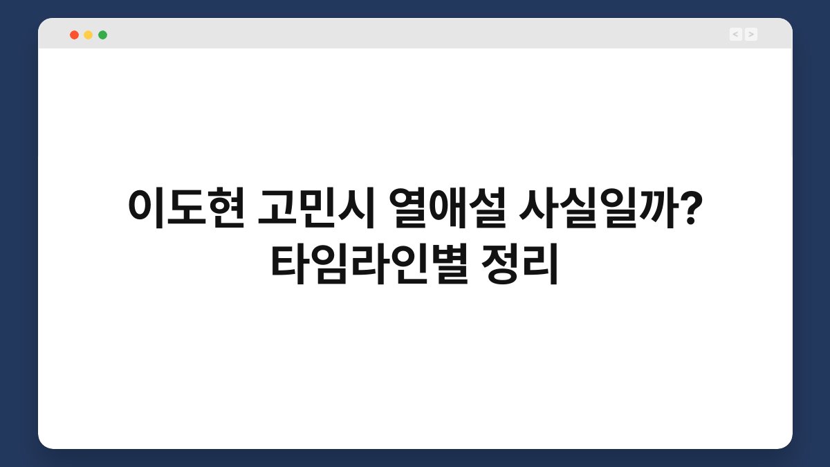이도현 고민시 열애설 사실일까? 타임라인별 정리